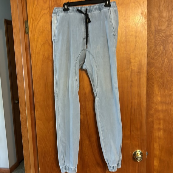 Zanerobe drop crotch jogger faded stretch denim pant - Picture 8 of 9